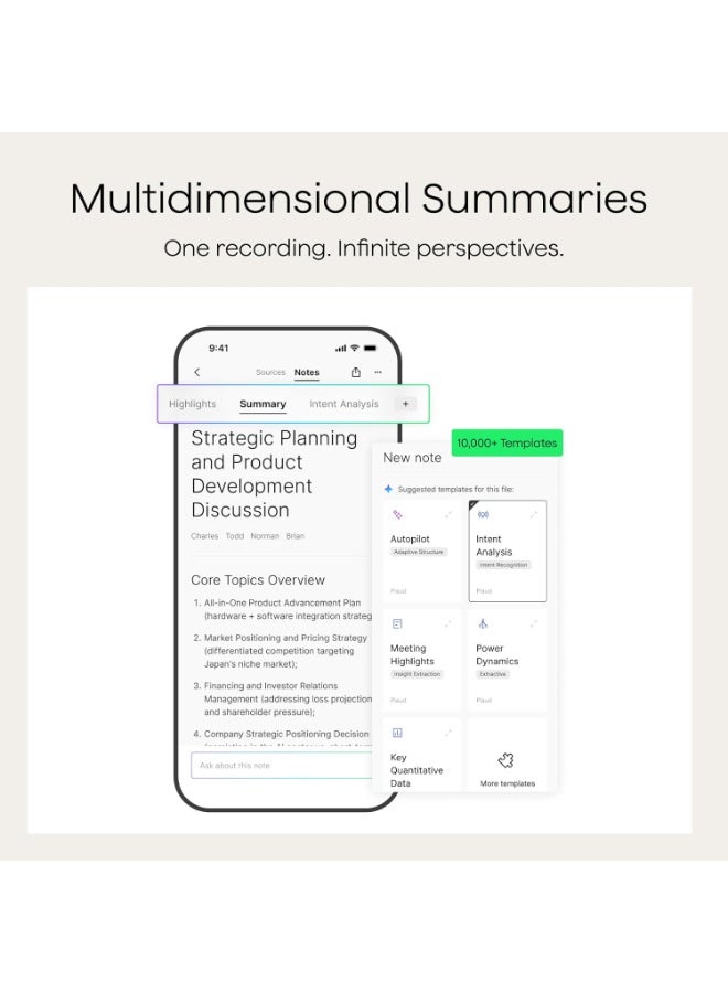 PLAUD مسجل صوت PLAUD NOTE AI، تحكم عبر التطبيق، نسخ وتلخيص مدعوم من Chat GPT، يدعم 57 لغة، 64GB، مسجل صوت للمكالمات، الاجتماعات، المقابلات، أزرق داكن - Image 4