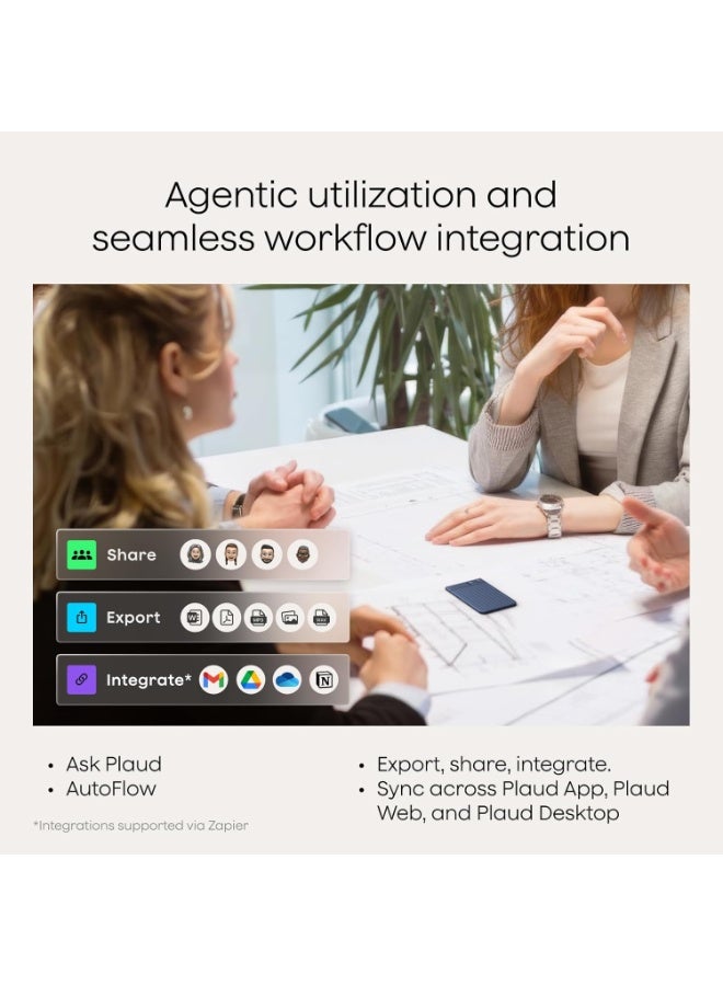 PLAUD مسجل صوت PLAUD NOTE AI، تحكم عبر التطبيق، نسخ وتلخيص مدعوم من Chat GPT، يدعم 57 لغة، 64GB، مسجل صوت للمكالمات، الاجتماعات، المقابلات، أزرق داكن - Image 5