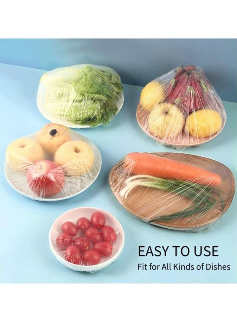 daydayup 200 Pcs Disposable Elastic Fresh-Keeping Covers, Food Preservation Bags, Can Be Used For Shower Caps, Dust And Insect Proof, Universal Kitchen Plastic Packaging - Image 2