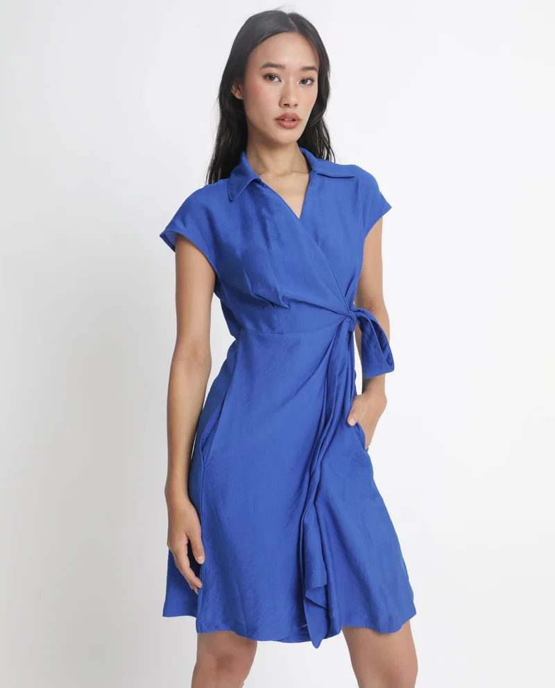 Rareism Women's Extended Sleeve Wrap Dress