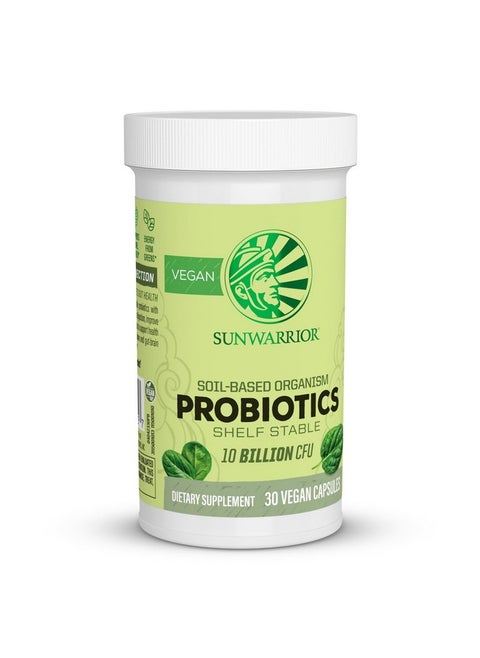 Sunwarrior Probiotics Soil-based Vegan Capsules | 10 billion CFU for Digestion Soy Free Gluten Free Dairy Free | 30 CT