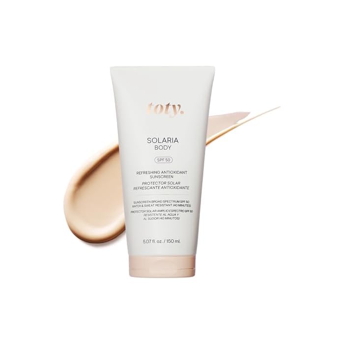 Toty by Sofia Vergara - Solaria Body SPF 50 Refreshing Antioxidant Sunscreen - UVA/UVB Protection - Weightless Body SPF for All Skin Types - Water & Sweat Resistant - 5.07 fl oz