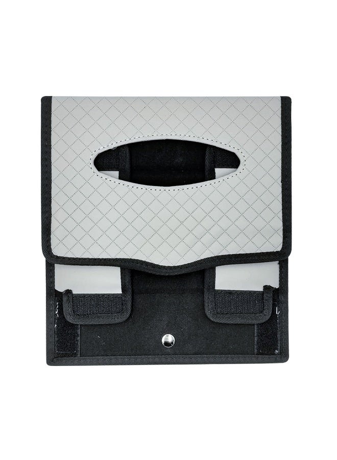Car Tissue Holder PU Leather Foldable Tissue Box Organizer Napkin Holder for Car Seat Sun Visor Dashboard Home Office Use - Image 5