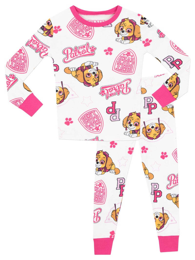 Paw Patrol Girls Pajamas 5 White - Image 1