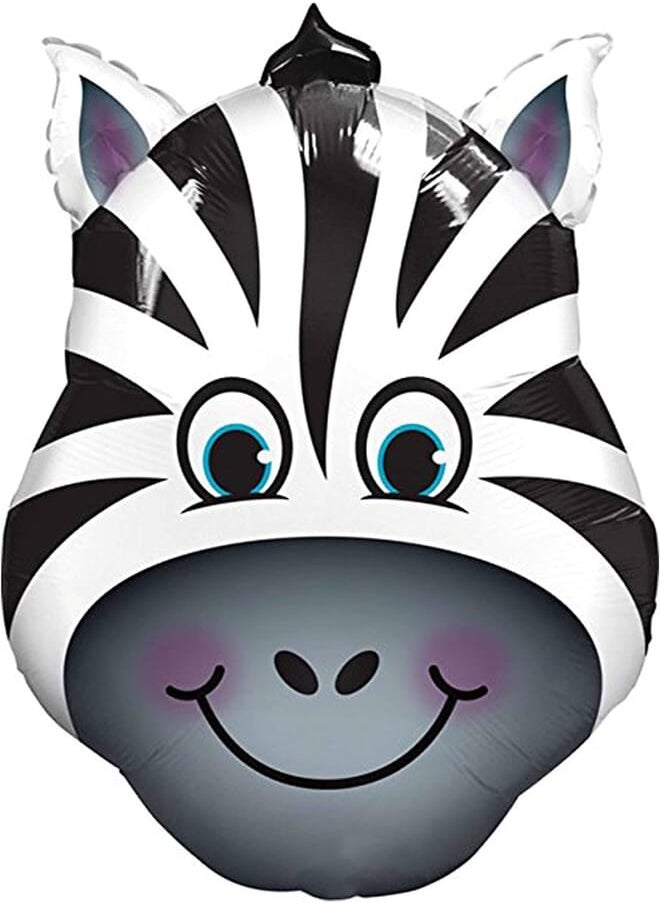Tamona Tamona Zebra head Cute Big Size Animal Head Balloons Helium Foil Balloons birthday theme Party - 16 Inches 