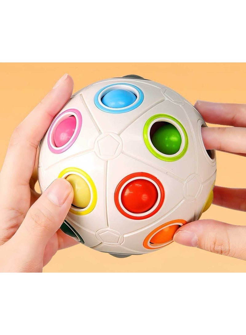 Kids Rainbow Magic Ball, Press Type Educational Puzzle Toy - Image 4