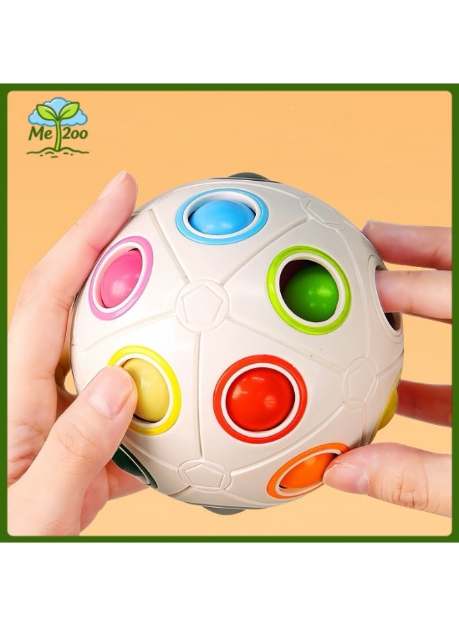 Kids Rainbow Magic Ball, Press Type Educational Puzzle Toy - Image 1