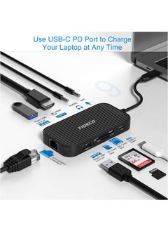 FIDECO USB Type C To 4K HDMI USB 3.0 Hub Multiplexer Headphone Microphone Card Reader Gigabit Ethernet  - Image 4