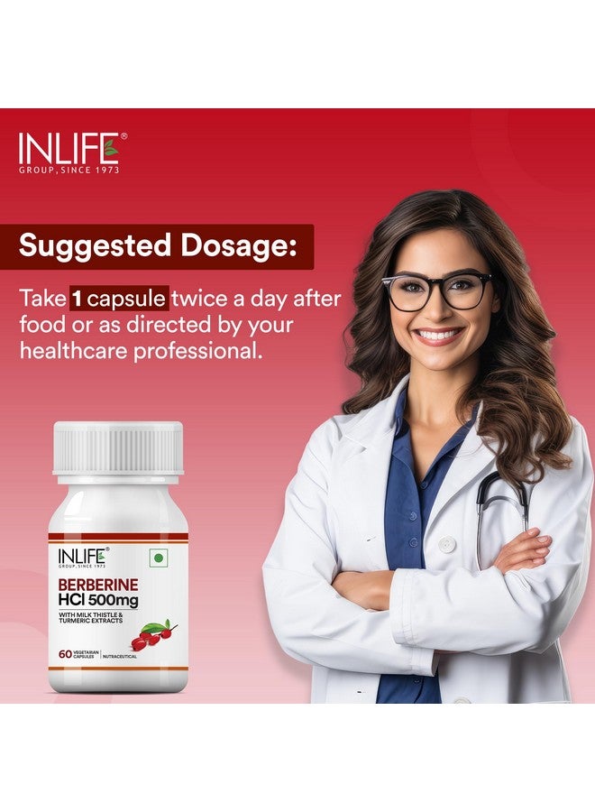 Inlife مكملات إنلايف بيربرين HCL 500 ملغ مع مستخلص الشوك المقدس والكركم دعم للرجال والنساء - 60 كبسولة نباتية (عبوة من 1، 60) - Image 3