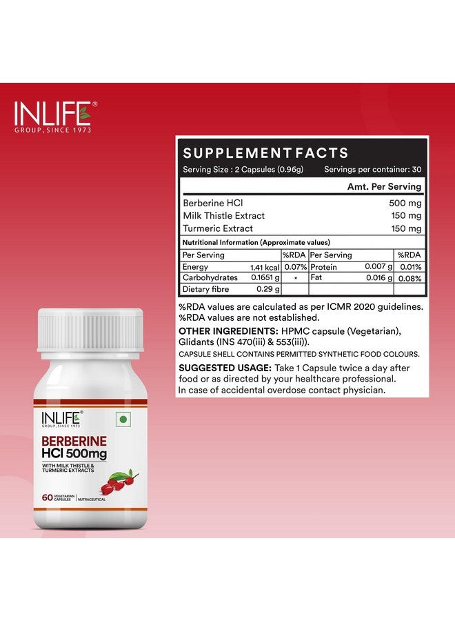 Inlife مكملات إنلايف بيربرين HCL 500 ملغ مع مستخلص الشوك المقدس والكركم دعم للرجال والنساء - 60 كبسولة نباتية (عبوة من 1، 60) - Image 2