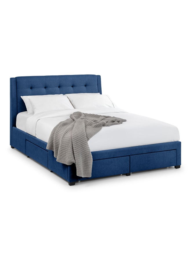 A to Z Furniture Fullerton Blue Fabric 4 Drawer Storage Bed 160x200cm Queen size Bed in Blue Color  - Image 1