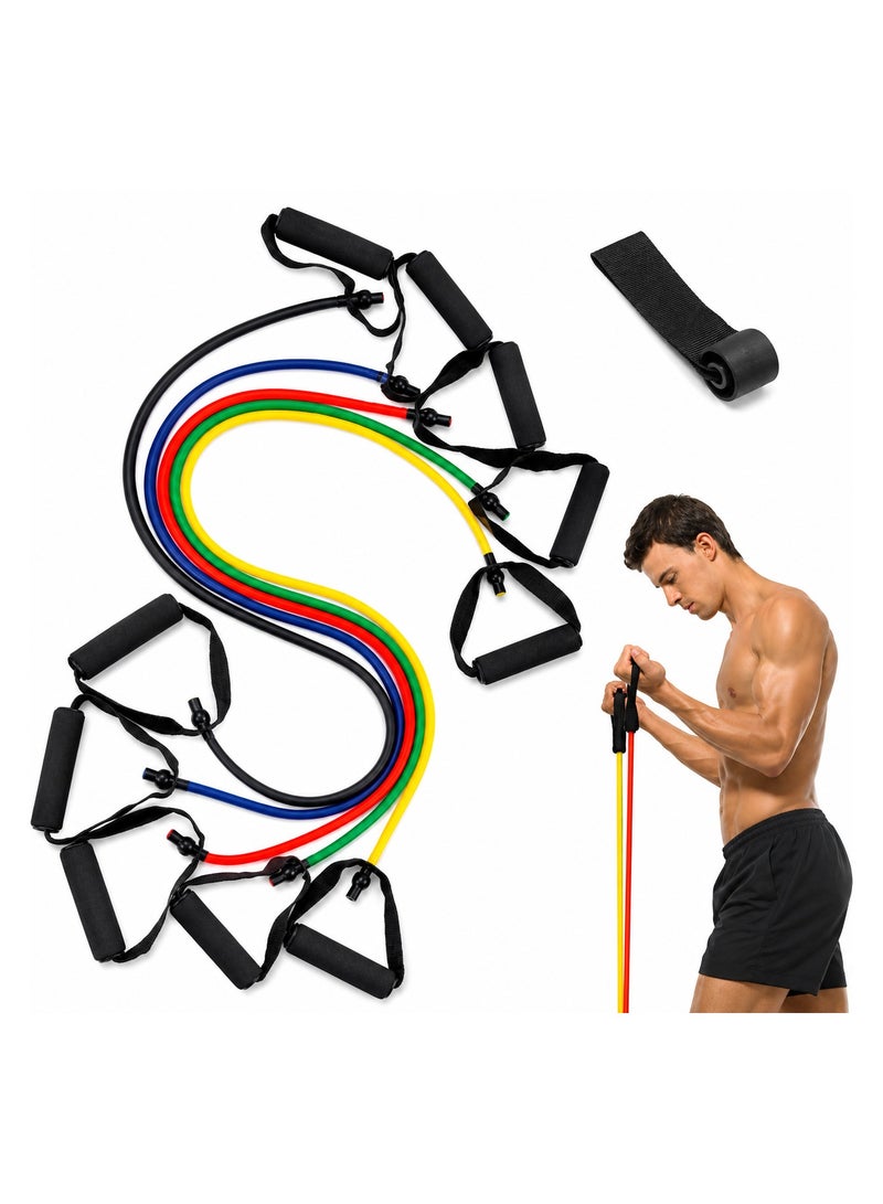 H PRO HM Sports 11 PCS Resistance Bands Set with Handles, Door Anchor and Ankle Straps | Multi Level Exercise Tubes for Home Gym, Strength Training, Yoga and Full Body Workouts - Image 2