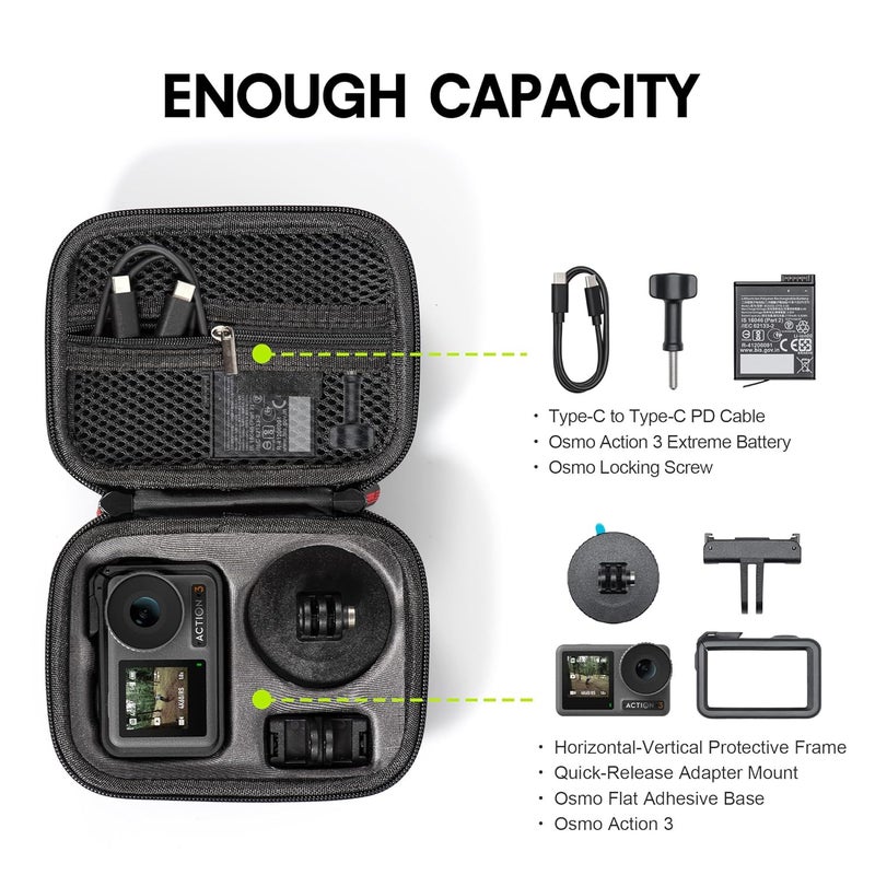 Tomat Osmo Action 3 Case Hard Shell Bag Travel Carrying Case for DJI Action 3 Camera Accessories - Image 2