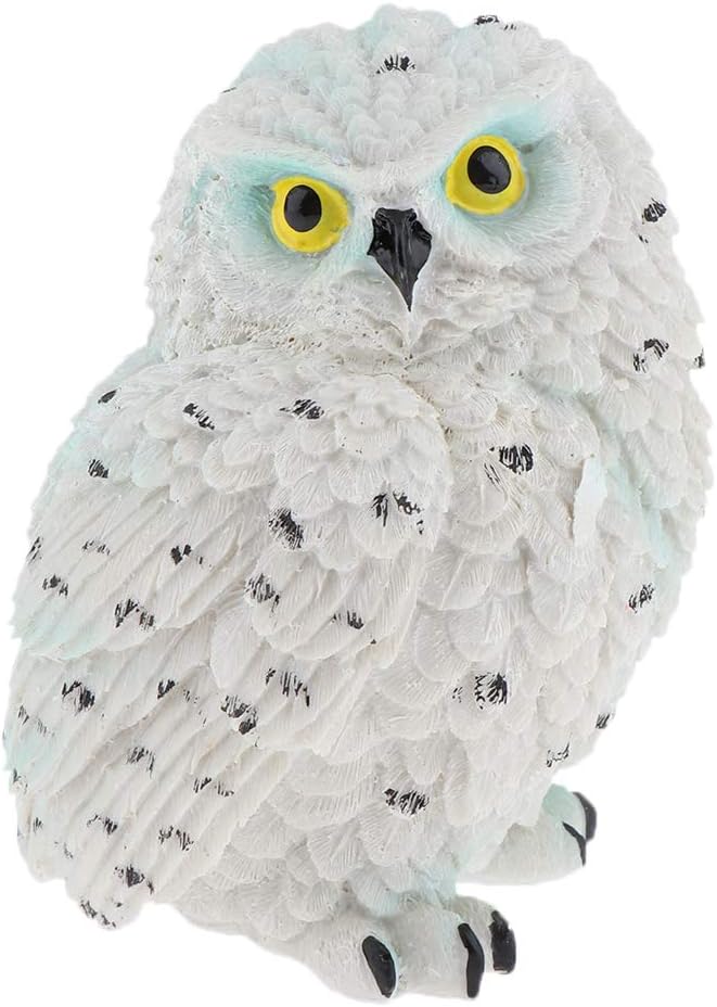 klarako Realistic Owl Figurines Statues Bird Scarer Sculptures Home Outdoor Garden Ornament DIY Crafts, Xmas Gift  White Owl 10cm - Image 3