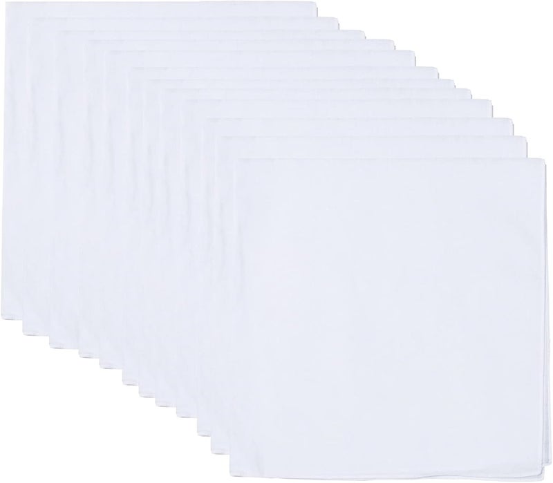RJMBMUP White Bandana for Tie Dye Party Supplies Plain Solid Cotton Large Headband Head Wrap Handkerchiefs - Image 1