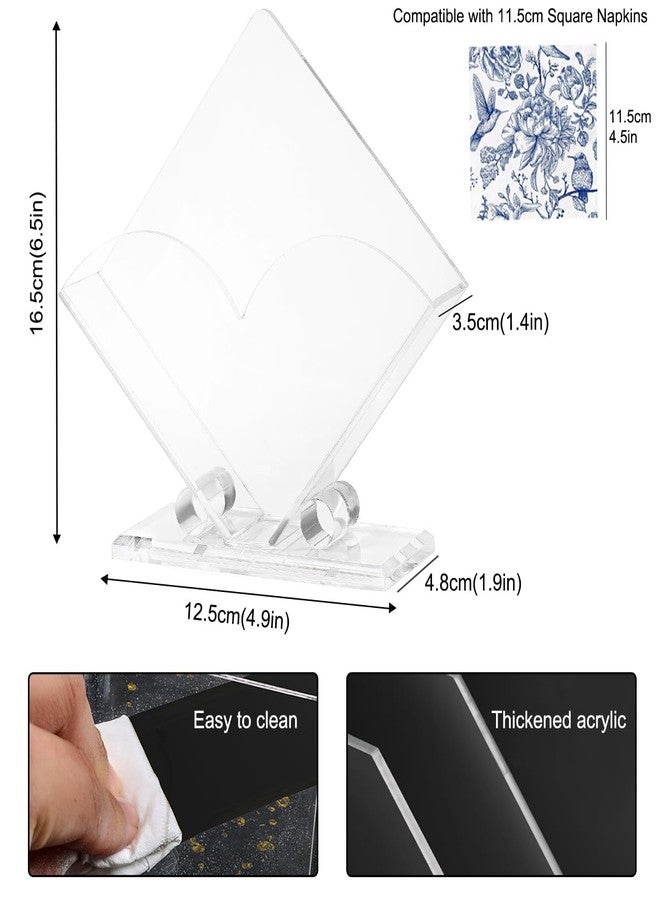 PEFWO Napkin Holder, Clear Acrylic Napkin Tissue Holder for Countertop, Clear Napkin Dispenser for Kitchen, Living Room, Bar, Restaurant - Image 4