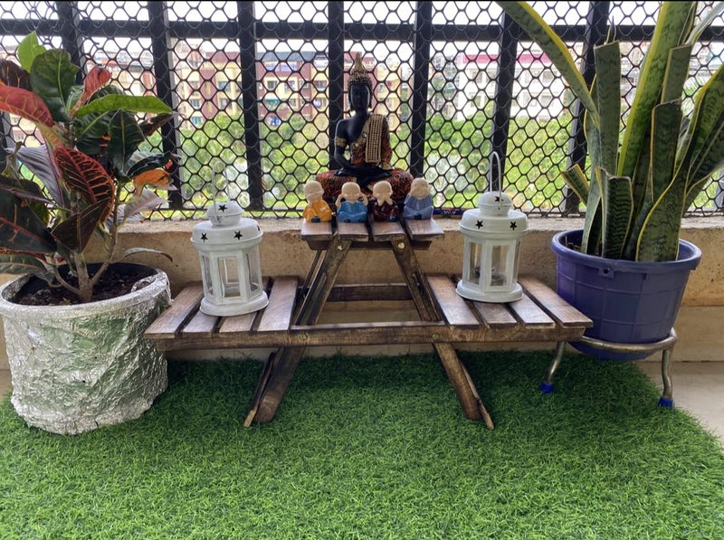 VDIX Plant Stand with 3 Decks Outdoor Plant Stand Wooden Folding Flower Pot Table/Wooden Stand for palanter/Home Decor Table - Image 3