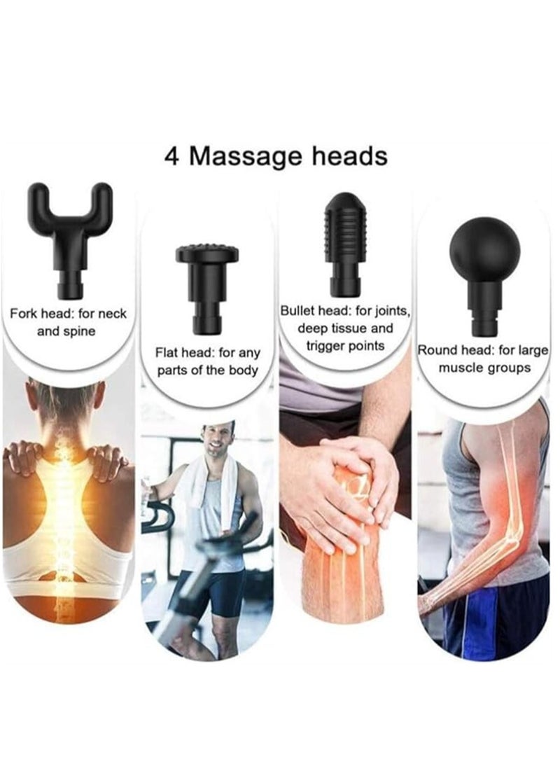 Generic Muscle Massager, Electric Handheld Deep Muscle Fascia Massager with 4 Massager Head Vibration Massage Adjustable Low Noise Body Pain Relief for Fitness Yoga Pilates - Image 3