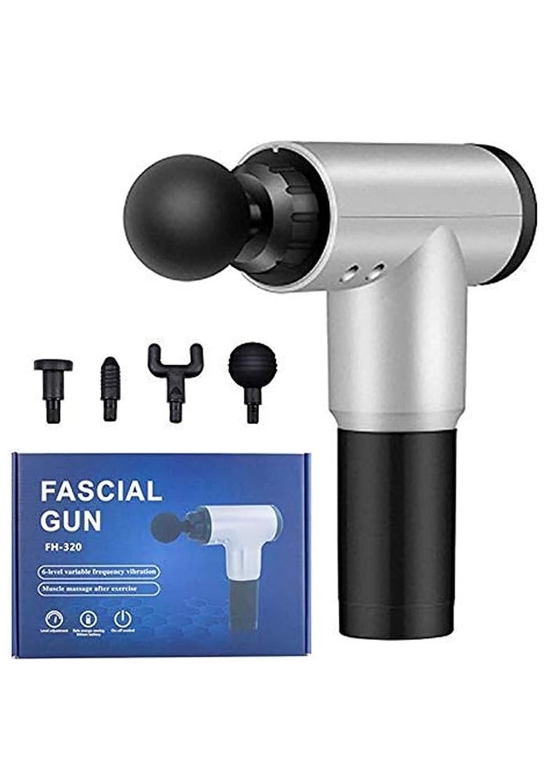 Generic Muscle Massager, Electric Handheld Deep Muscle Fascia Massager with 4 Massager Head Vibration Massage Adjustable Low Noise Body Pain Relief for Fitness Yoga Pilates - Image 1