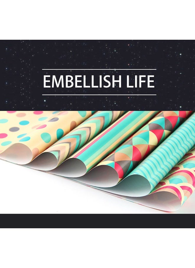 ZCM-HAPPY Premium Gift Wrapping Set with Double-Sided Tape, Decorative Ropes and Stickers - Elegant Luxury Wrapping Paper Kit for All Occasions  - Image 4