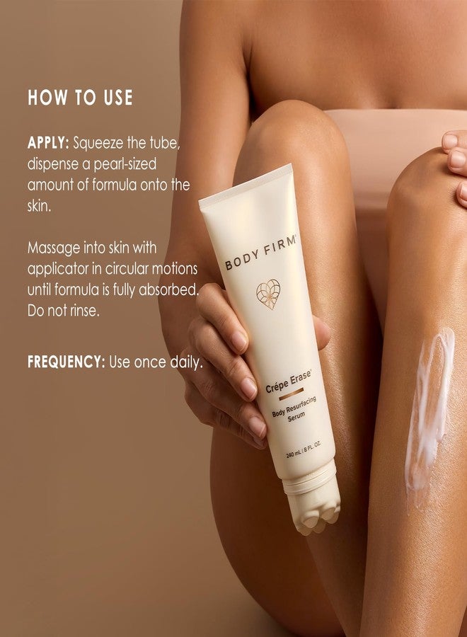BODY FIRM Crépe Erase Body Resurfacing Serum – Leave-On AHA/BHA Body Peel with Roller Applicator for Smoother, Radiant-Looking Skin, 8 FL Oz - Image 4