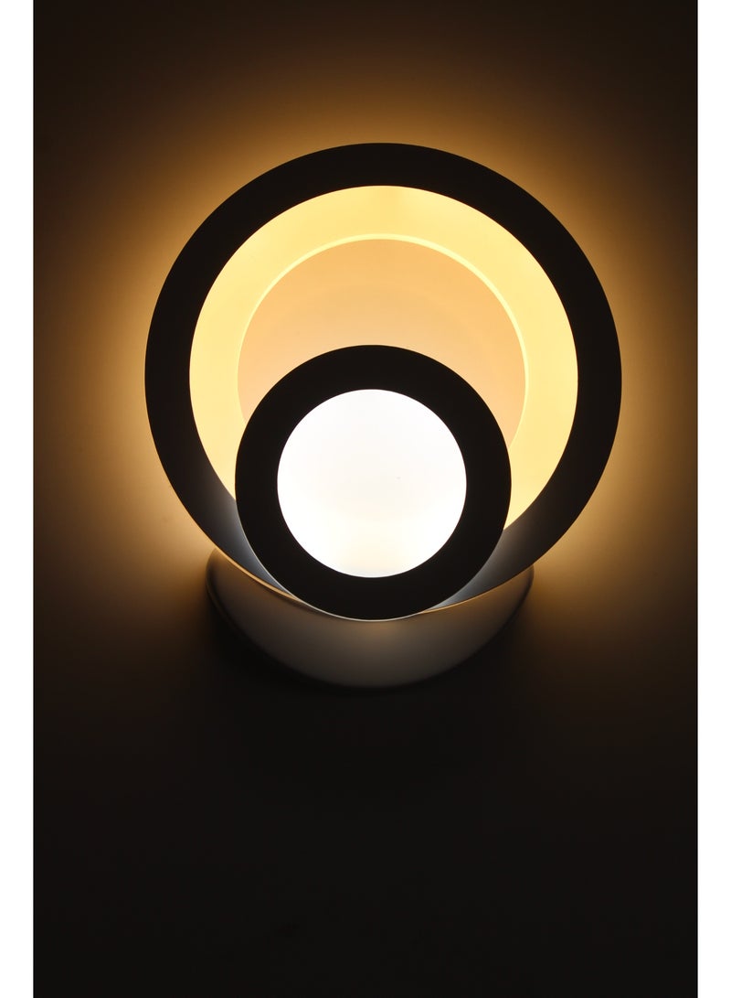 LED wall lamp round shape with warm and white colors LED strip - Image 3