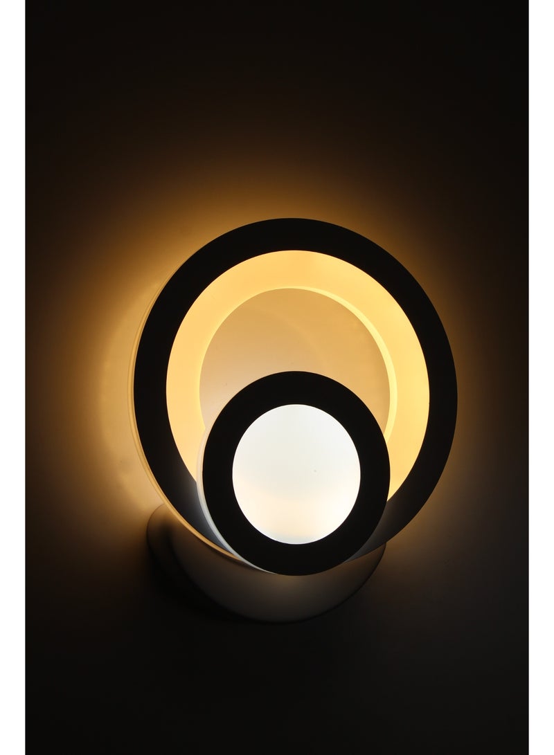 LED wall lamp round shape with warm and white colors LED strip - Image 1