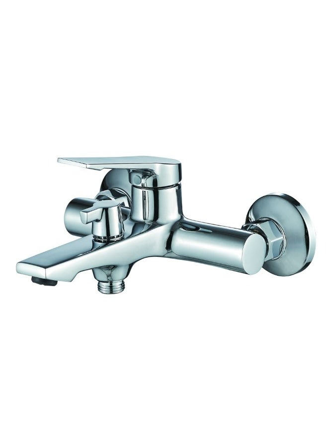 Milano Luxe Glow Bath Shower Mixer Set - Chrome & Brass, 10-Year Warranty, DIY Installation, Indoor Shower Mixer, Silver Finish, Modern Bathroom Upgrade