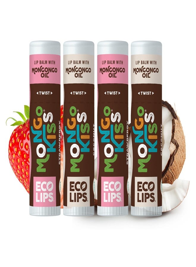 Eco Lips Mongo Kiss Organic Lip Balm 4-Pack – Strawberry Lavender & Coconut Flavor | Ultra-Moisturizing, USDA Organic Lip Care | Made in USA, Cruelty-Free (0.25 oz. - Image 1