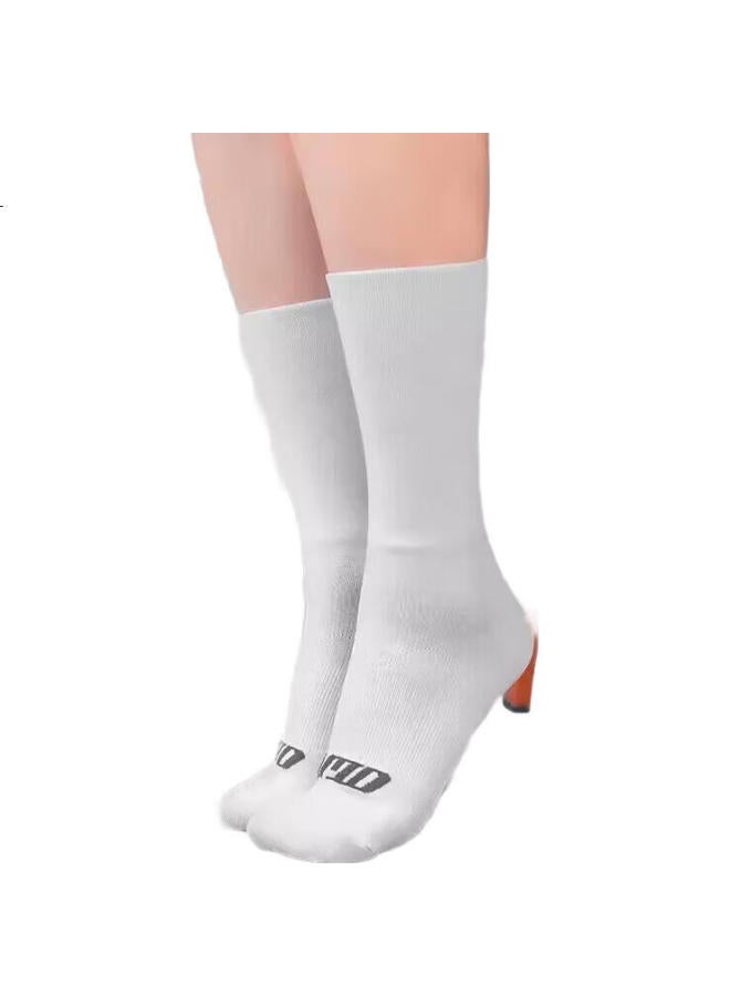Lampada Breathable Reflective Cycling Socks For Men And Women, Bicycle Road Bike Sports Socks, Running Socks, Mid-Calf - Black - Image 3