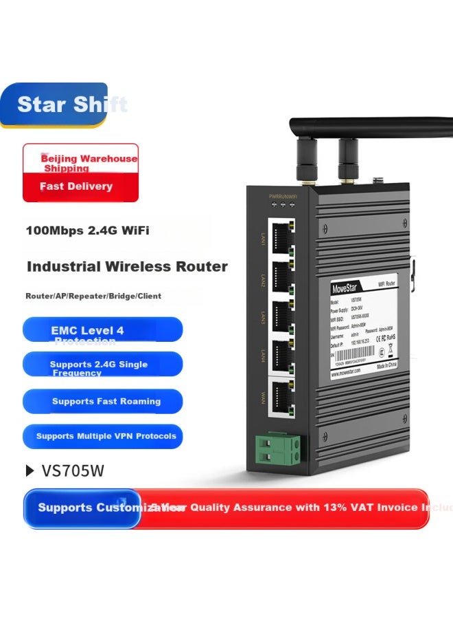 Mowestar Wireless Client Industrial Grade Bridge 2.4g Single Frequency Wifi Wireless Ap Smart Device Bridge Vnp Gateway High Speed Router Receiver Dual Antenna Vs705w - Image 1