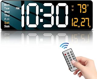 JoFomp JoFomp Digital Wall Clock - Large 16 Inch LED Display, Remote Control, Alarm Clock, Automatic Brightness, Date, Week,  - Image 1