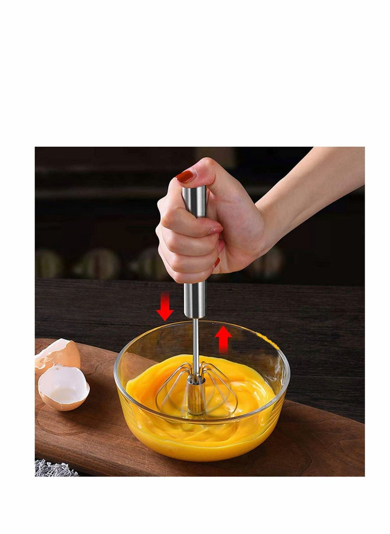 Y&D - Lakobos Stainless Whisks, Easy Whisk Hand Push Egg Beater Mixer, Use and Save Much Energy During Beating Mixing Stirring for Kitchen Blending,... - Image 1