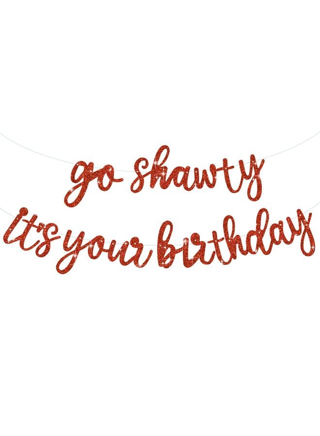 LAMAY Red "It's Your Birthday" Banner - 11.4 ft, no DIY required - Glittering Happy Birthday Banner - Pre-strung - Rap-themed Happy Birthday Sign, suitable for both men and women, birthday party supplies - Image 1