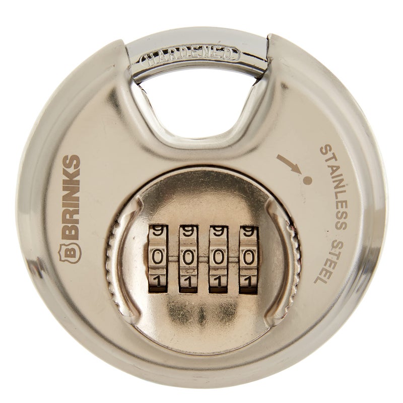 BRINKS â€“ Heavy Duty Combination Padlock â€“ 80mm Chrome Plated Lock with Hardened Steel Shackle â€“ Resettable Security Lock for Storage Lockers, Toolboxes, Outdoor & Indoor Sheds, and More - Image 1
