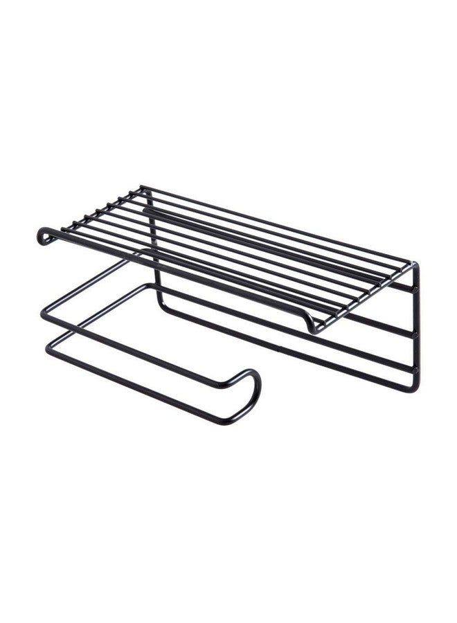 Zollyss Zollyss 1 Pc Adhesive Toilet Paper Holder with Shelf Tissue Paper Roll Towel Holder Storage Rack - (Standard Size, Black)  - Image 4