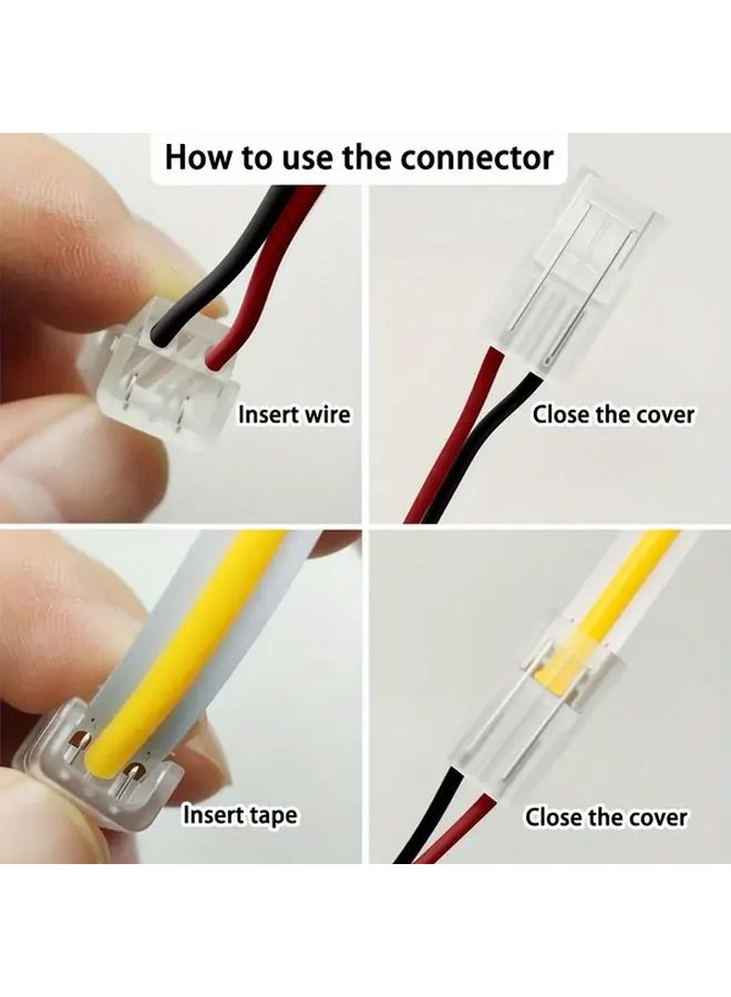 10Pcs 2 Pin 8mm Wire To Strip LED Connector Transparent Gapless Extension Adapter - Image 4
