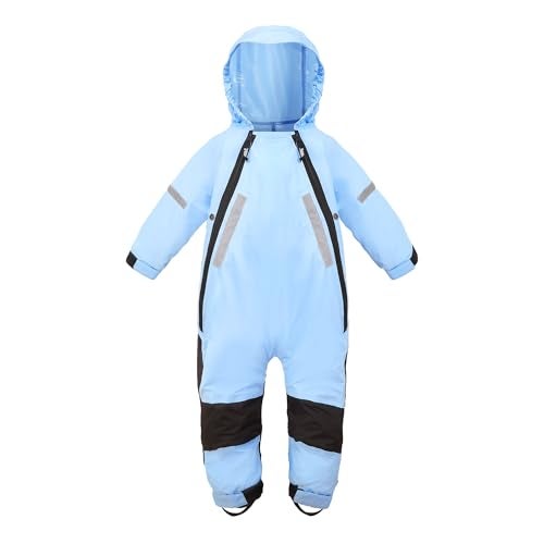 HAPIU Kids Toddler Rain Suit Muddy Buddy Waterproof Coverall,Blue,12M,Upgraded - Image 1