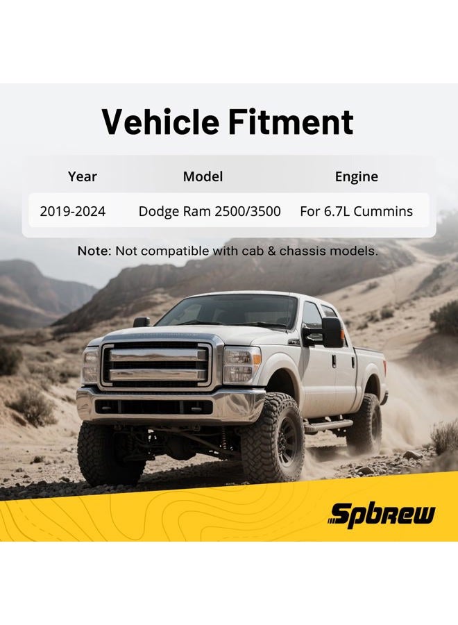 SPBREW Intake Manifold Kit for 6.7L Cummins 2019-2024 Ram 2500/3500 Engine Air Intake Horn Kit with Grid Heater Upgrade & Heating System, Black - Image 2