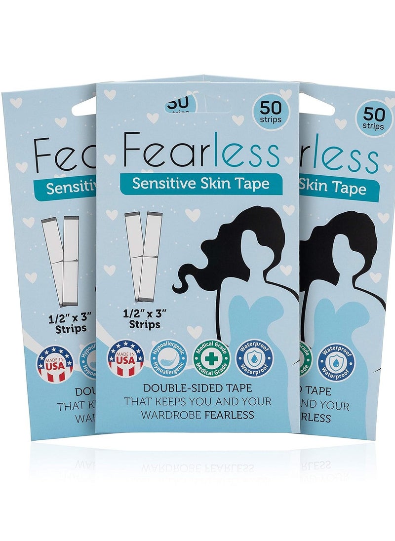 Fearless Tape Fearless Tape - Sensitive Skin - Women's Double Sided Tape for Clothing and Body, Transparent Clear Color for All Skin Shades, 50 Count  - Image 3