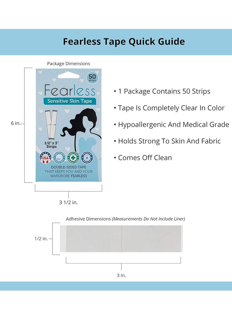 Fearless Tape Fearless Tape - Sensitive Skin - Women's Double Sided Tape for Clothing and Body, Transparent Clear Color for All Skin Shades, 50 Count  - Image 4