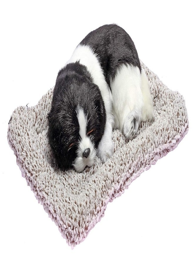 MAHALRAJ Sleeping Dog Stuffed Toy - Sleeping Cute Dog for Car Auto Dashboard and Home Decor | Cute Car Interior Toy, Sleeping Puppy Black & White Stuffed Toy -Size (20cm X 16cm) - Image 3