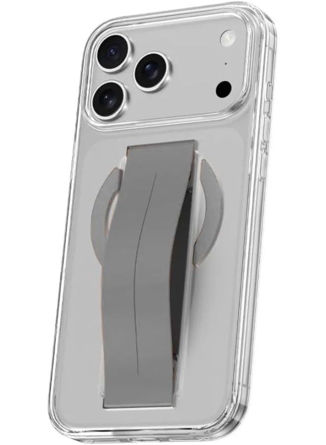 GREEN LION MagSafe Grip Case / iPhone 17 Pro Cover / iPhone Case - Screen & Camera Guard - Silver Titanium