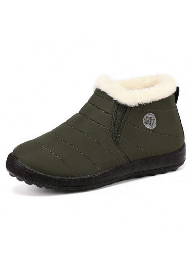 Cotton Shoes Winter New Couple Snow Boots Fleece-lined Thickened Cotton Boots Polyurethane Warm Casual Walking Shoes