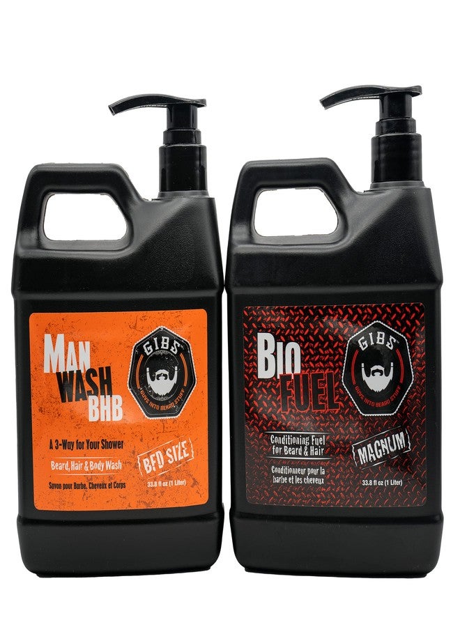 GIBS Grooming Man Wash Shampoo and Biofuel Conditioner, 33.8 fl. oz. - Image 1