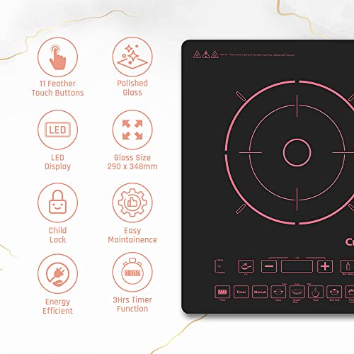 Crompton Instaserve 2000 W Induction Cooktop with 11 Feather Touch Buttons | 8 One touch Cook Menus | Overvoltage Shield Protection - Image 4