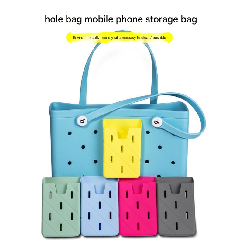 Silicone hole bag beach bag accessories wallet storage card bag storage mobile phone storage bag/ (10 * 16 * 2.5cm) - Image 2