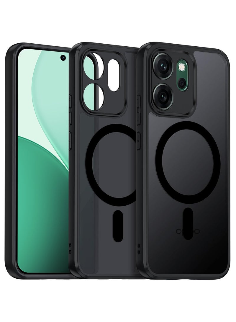 For OPPO Reno14 F Case, Compatible with MagSafe, TPU+PC Shockproof Matte Skin Feel Mobile Phone Magnetic Back Cover, Anti-fingerprint Slim Fit Protective Casing - Image 1