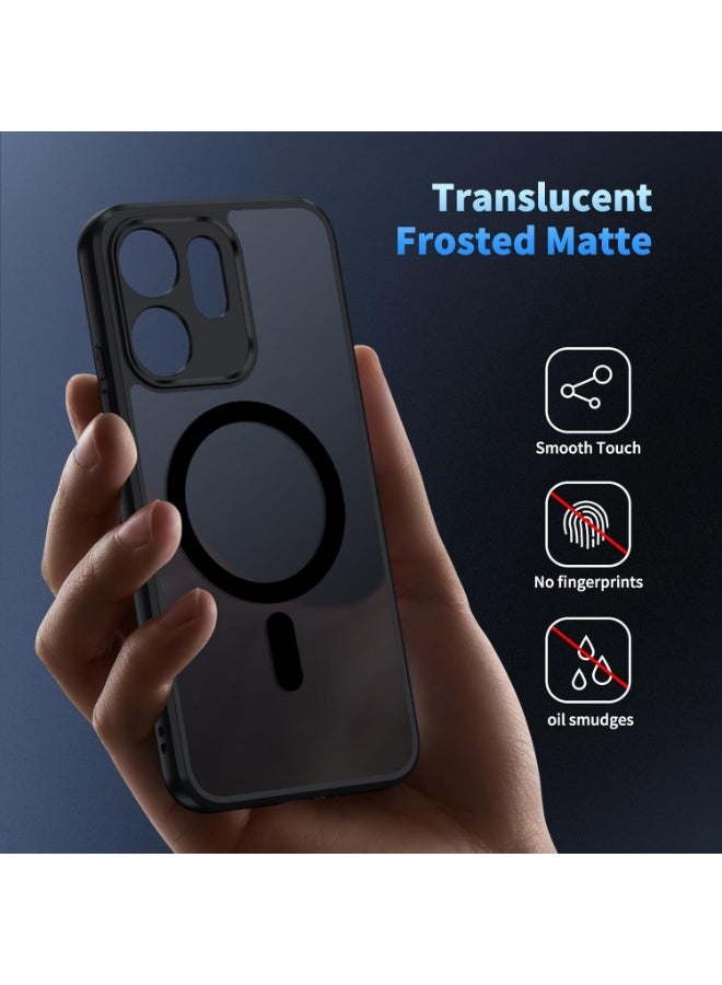 For OPPO Reno14 F Case, Compatible with MagSafe, TPU+PC Shockproof Matte Skin Feel Mobile Phone Magnetic Back Cover, Anti-fingerprint Slim Fit Protective Casing - Image 3