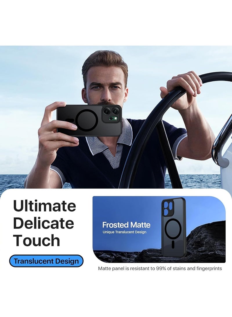 For OPPO Reno14 F Case, Compatible with MagSafe, TPU+PC Shockproof Matte Skin Feel Mobile Phone Magnetic Back Cover, Anti-fingerprint Slim Fit Protective Casing - Image 5